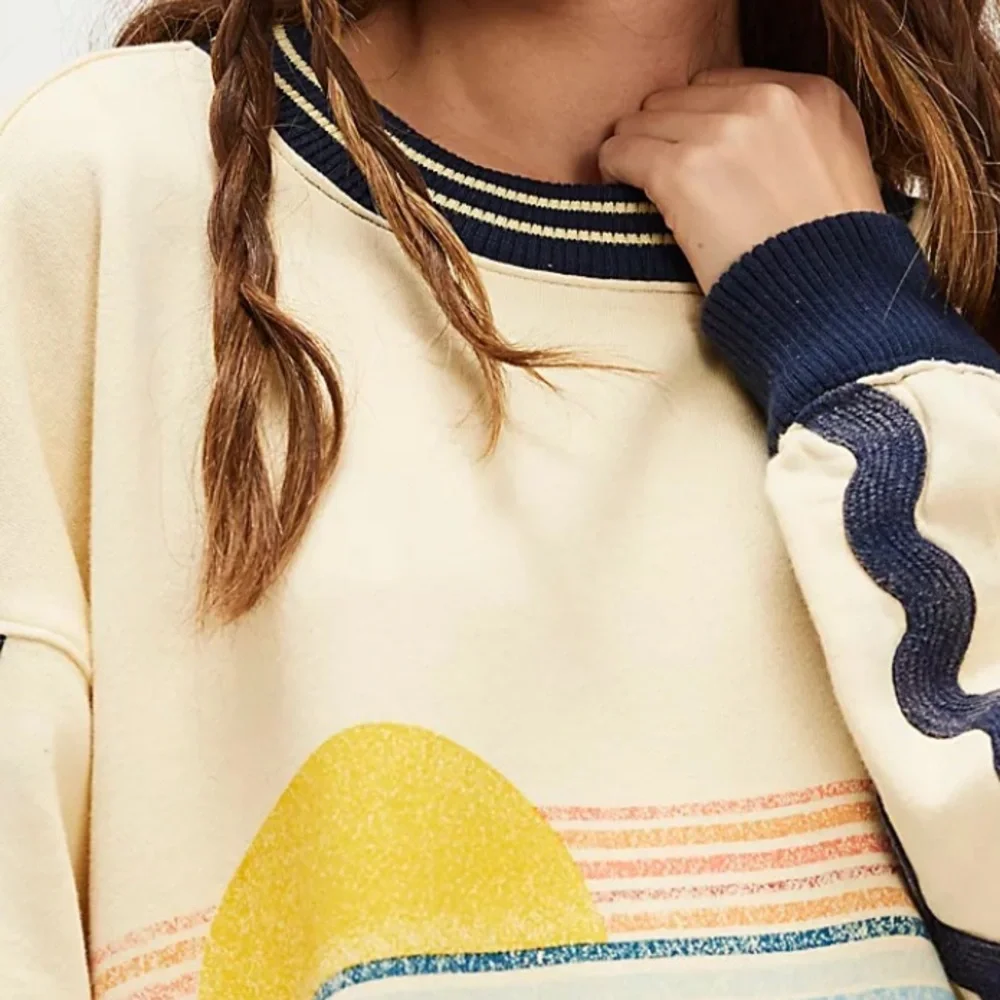 Boardwalk Top Sweatshirt 
FP
NWOT
Light Yellow - Picture 6 of 11